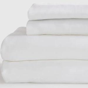 Organic Bamboo Viscose Sheet Set, White, King, With Fitted Sheet