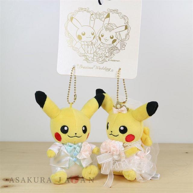 Wedding Pikachu Pair Plush Mascot Keychain