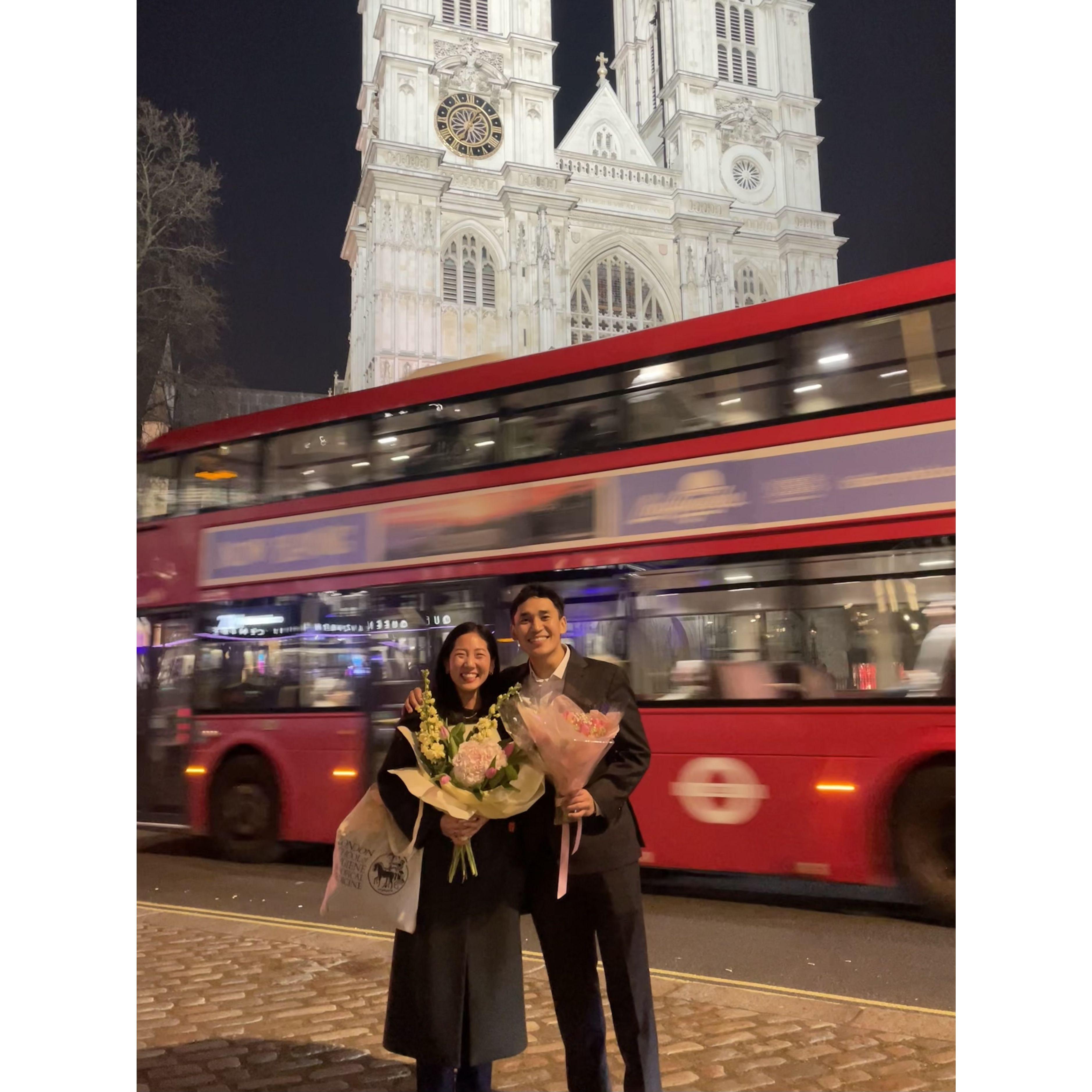 Our trip back to London for graduation!
