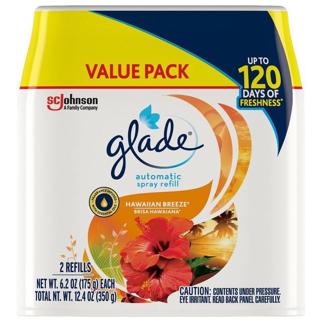 Glade Lg Auto Air Freshner - Hawaiian Breeze - 2ct