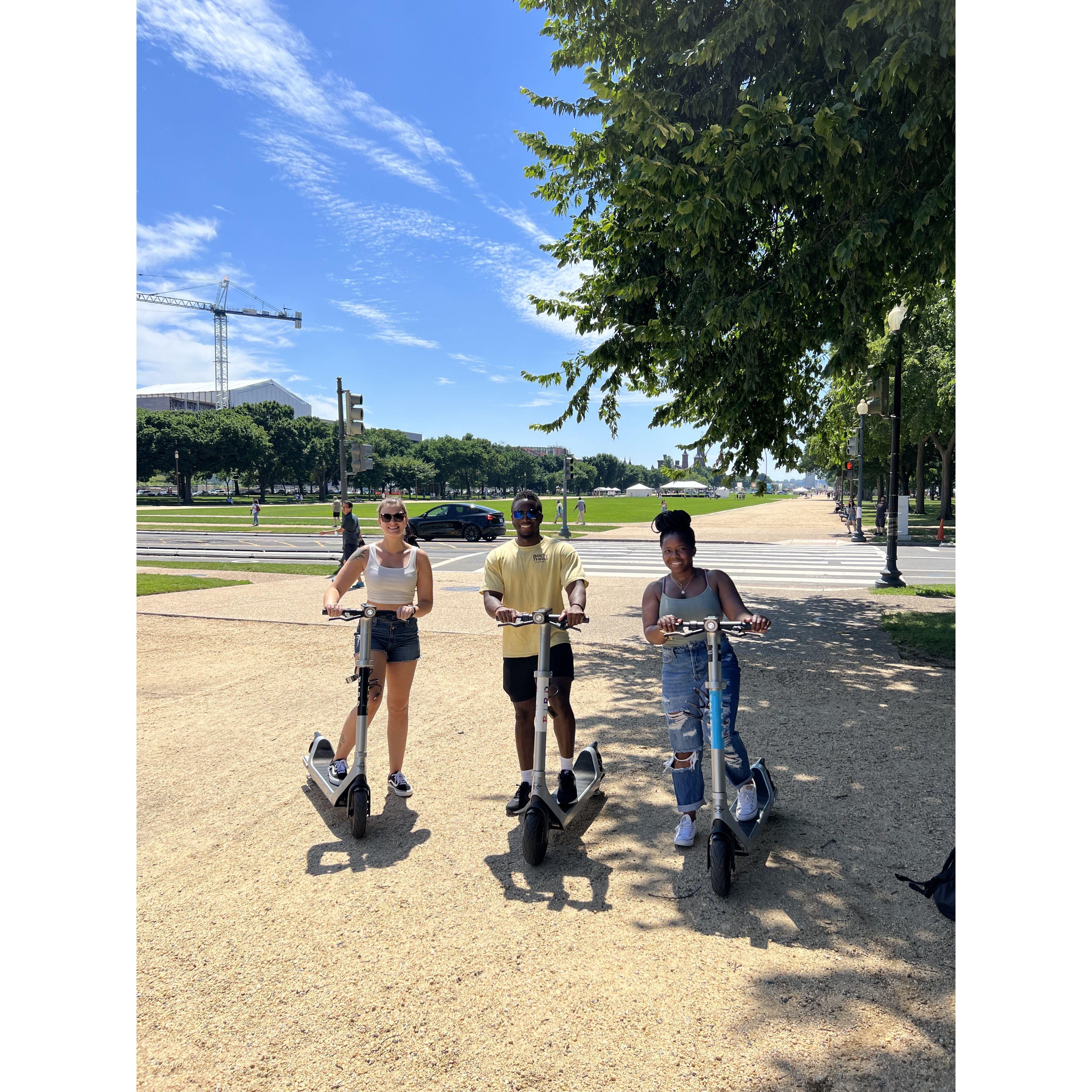 Riding scooters around DC with his sister, Trisha - June 2022
