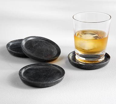 Black Marble Coasters - Set of 4