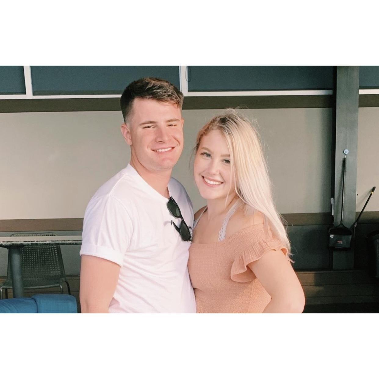 July 2019! We were at top golf here! One of our fave places, we miss it. This trip was so fun. We were in complete disbelief of how we had basically already been dating for a year at this point. 😳