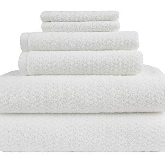 Everplush Diamond Jacquard Bath Towel 6 Piece Value Pack in White