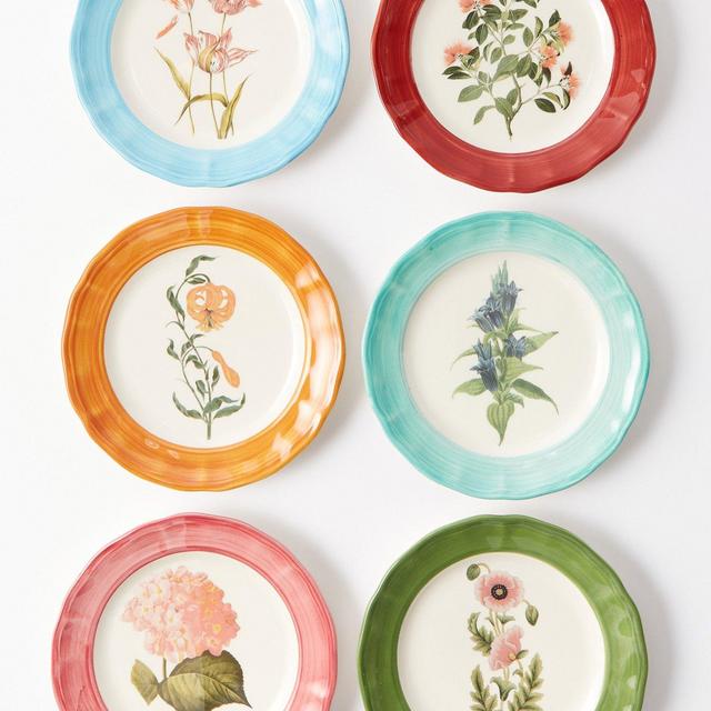 Les OttomansSet of six Garden Sultan ceramic side plates
