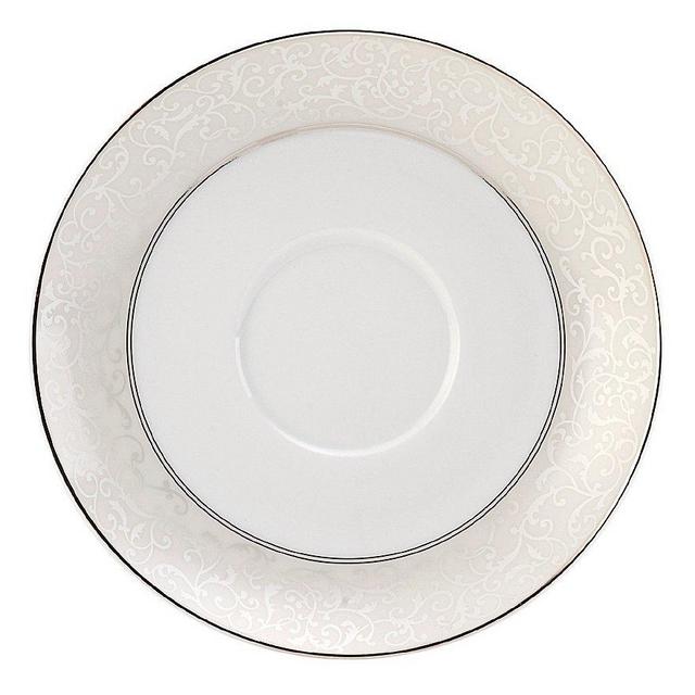 Mikasa Parchment Ivy Scroll Platinum Porcelain Saucer