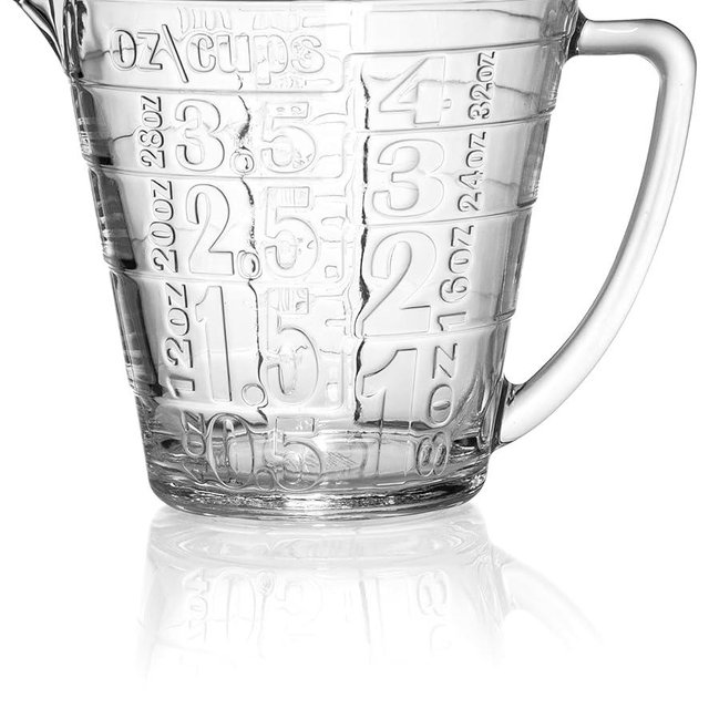 Premium Quality Glass Measuring Cup With Large Handle - 32 Ounce(1000ml.)