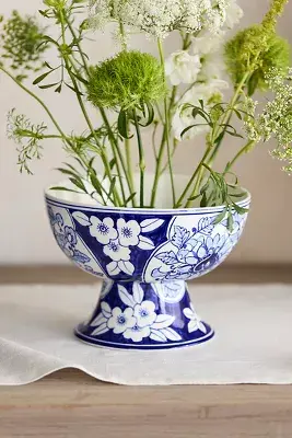Blue Floral Chinoiserie Decorative Bowl