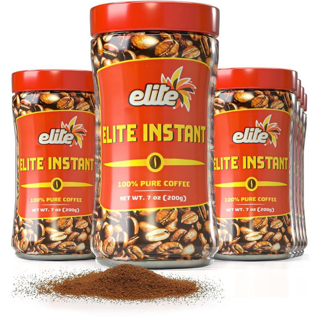 Elite Instant Coffee, 7oz (12 Pack) | Rich & Aromatic, Product of Israel, Kosher excluding Passover