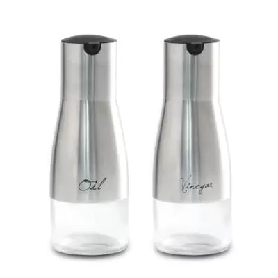 HDS Trading 2-Piece Stainless Steel Oil and Vinegar Set