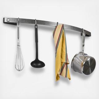 Handcrafted Curved Wall Rack Utensil Bar