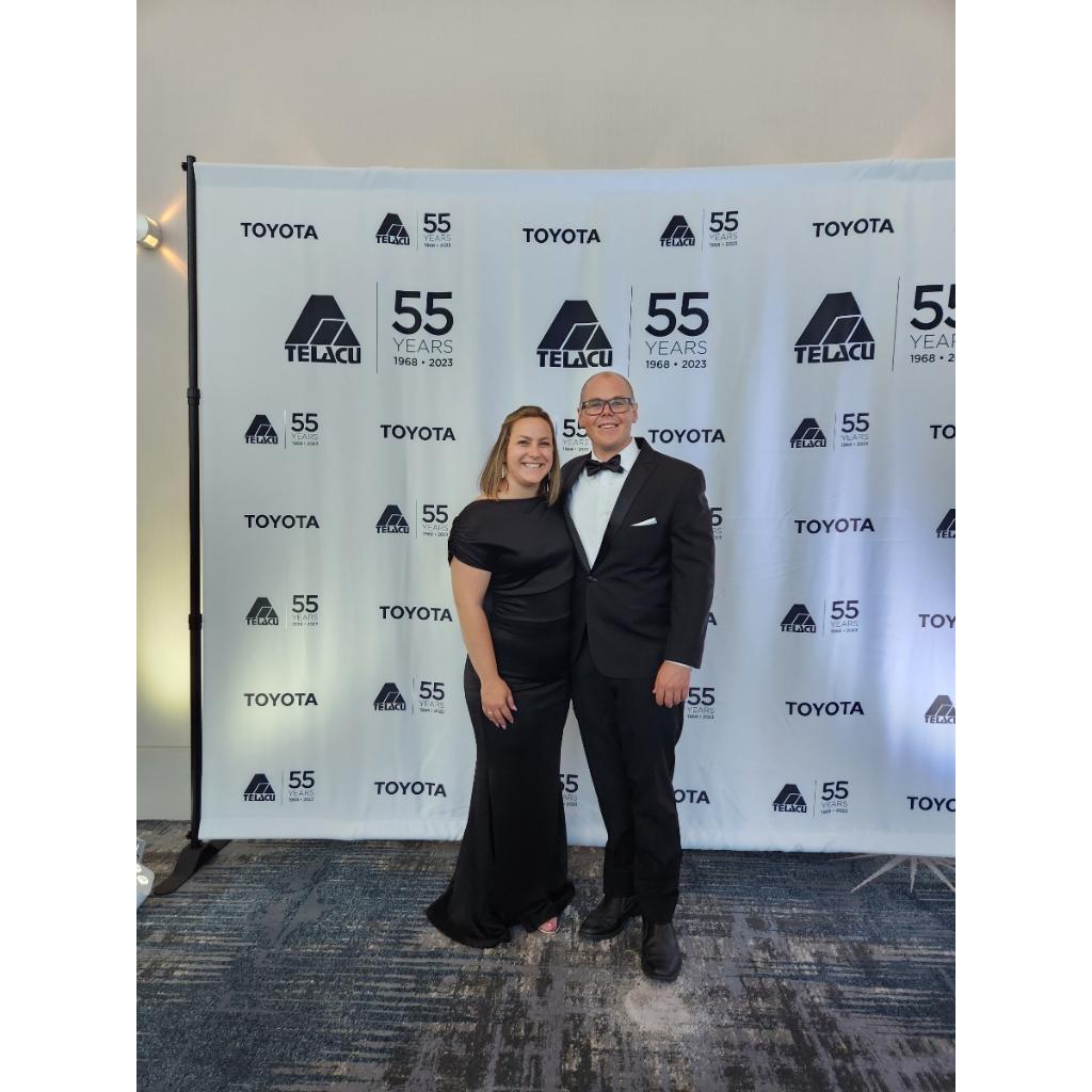 Attending a gala for Lauren's work.