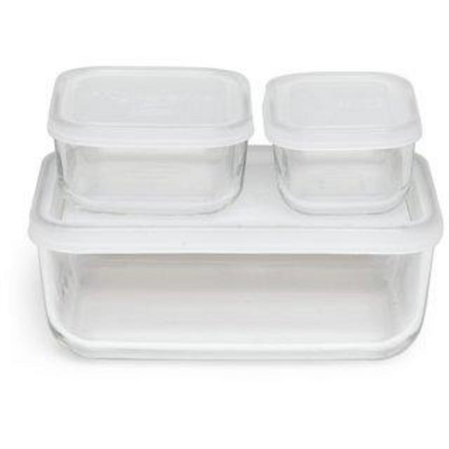 Bormioli Rocco Frigoverre Basic Rectangle Glass Food Storage Containers with Lids