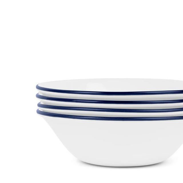 Made In Cookware - Side Bowls - Set of 4 (White w/ Navy Rim) - Made in England