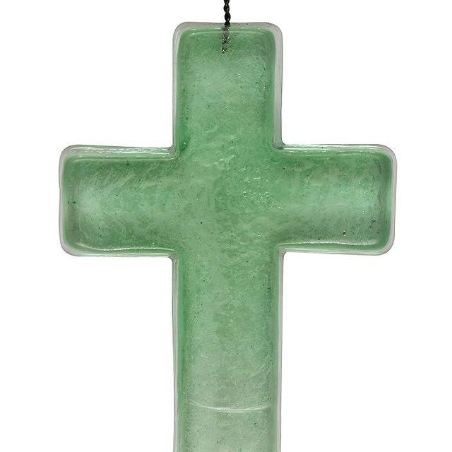 Creative Co-Op Recycled Glass Hanging Cross