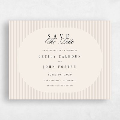 Linen, Beige Wedding Save the Date - Madison Landscape
