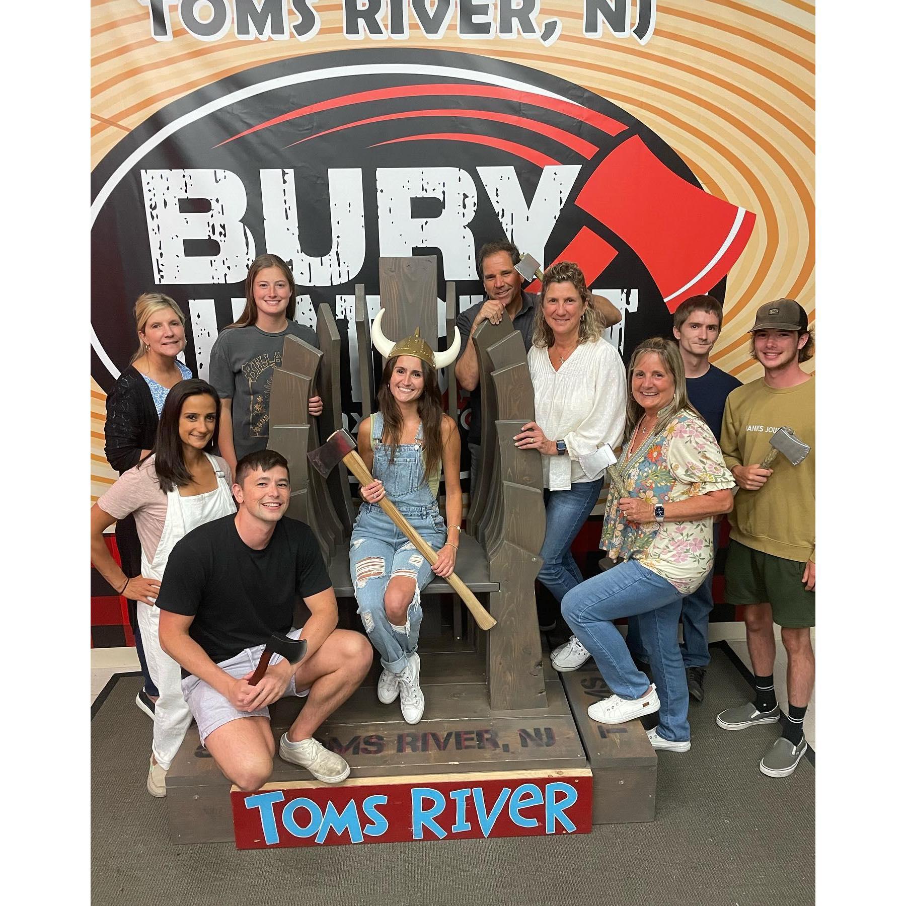 Axe throwing for Sam's 27th birthday