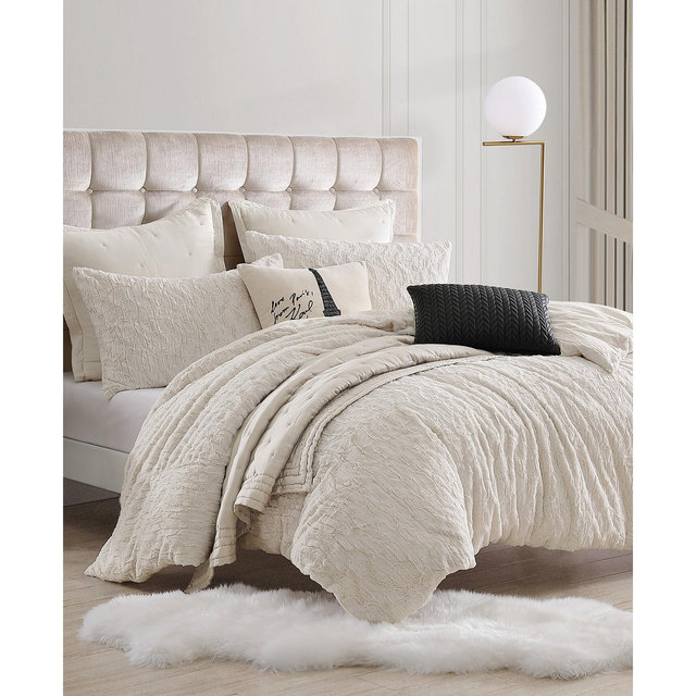Karl Lagerfeld Paris Soft and Warm Heavenly 3 Piece Comforter Set, King