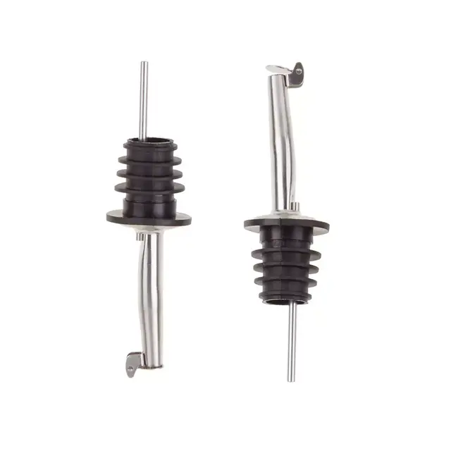 Our Table™ Hinged Pourers in Black/Brushed Stainless Steel (Set of 2)