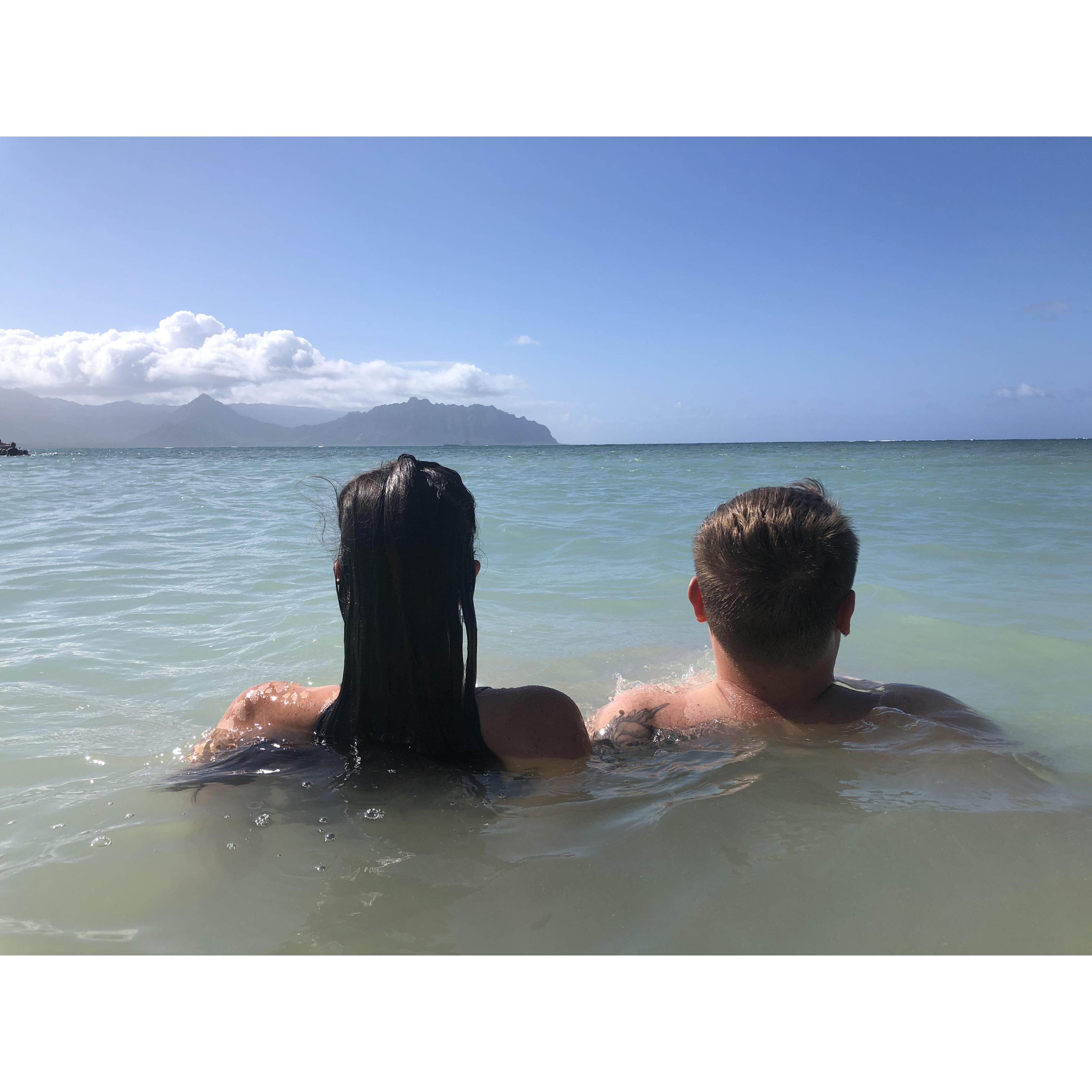 Beach day on Marine Corps Base Hawaii 
with Kevin