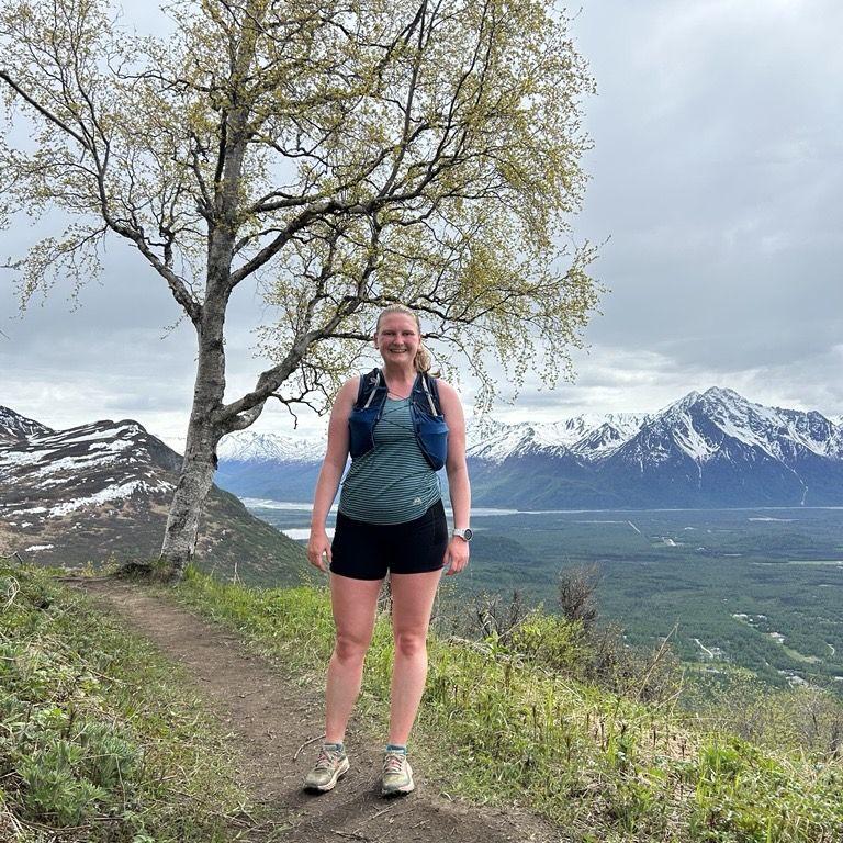 Trail running on Lazy Mountain in Palmer, Alaska