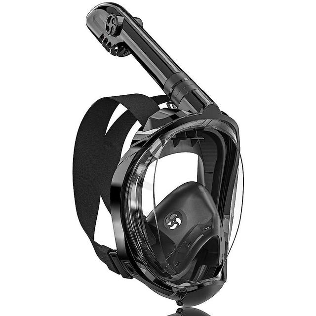 QingSong Full Face Snorkel Mask for Adults & Kids, Snorkeling Gear with Camera Mount, Foldable 180 Degree Panoramic View Snorkeling Set Anti-Fog Anti-Leak