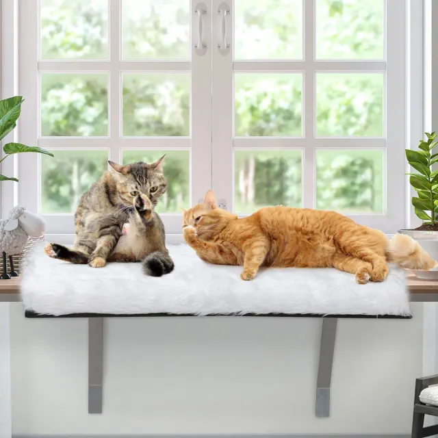 Sandinrayli Window Cat Hammock - Indoor Cat Bed for Window Sill, White