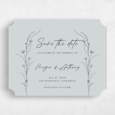 Blue Ticket Wedding Save the Date - Rolland Landscape