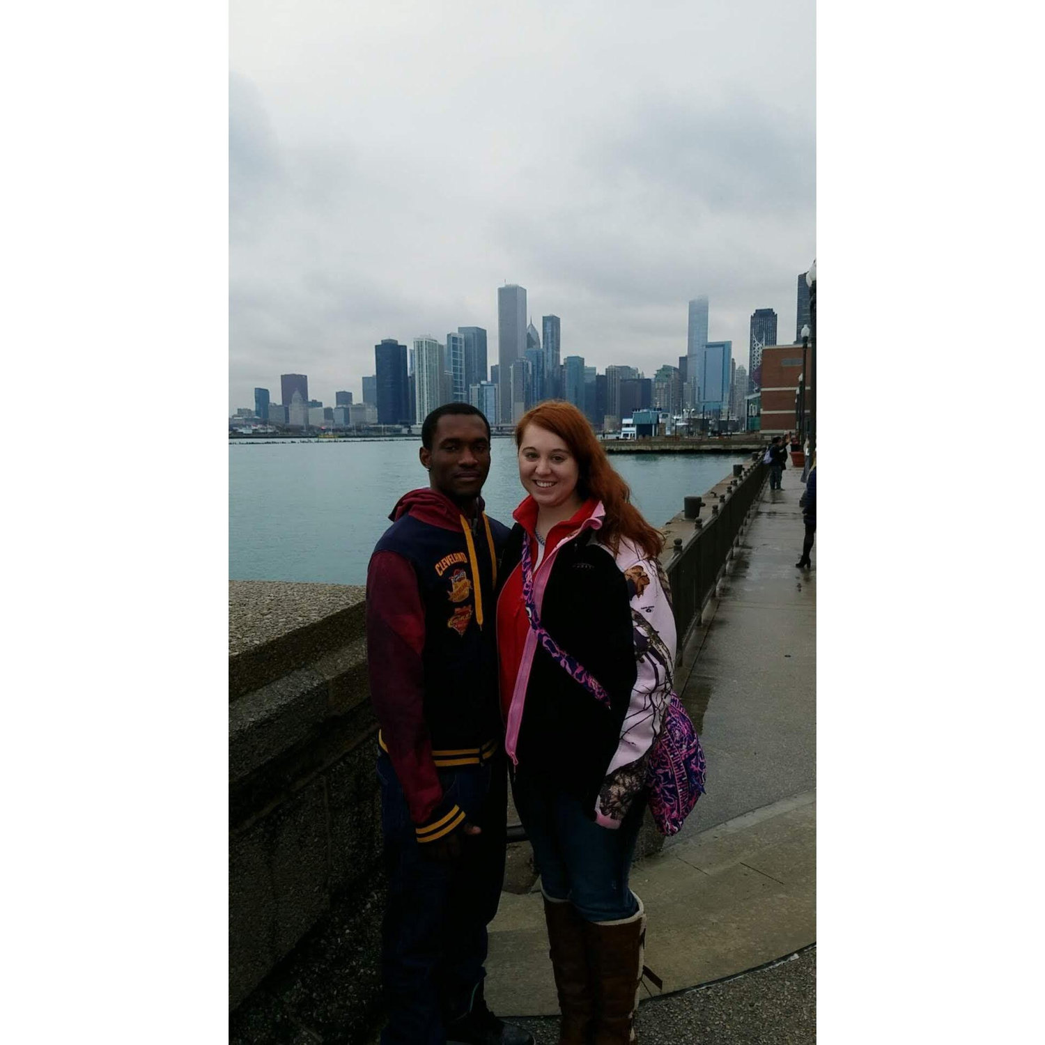 My first trip to Navy Pier. It was just a little chilly.