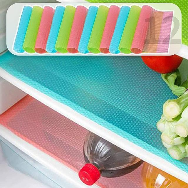 9 Pack Refrigerator Liners Refrigerator Mats Refrigerator Pads, Shelf Mats  Washable Fridge Liners, Can Be Cut, Drawer Table Placemats, 3 Green, 3red