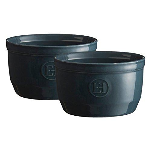 Emile Henry Made in France 8.5 oz Ramekin (Set of 2), 4" by 2"5', Blue Flame
