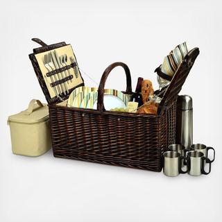 4-Person Buckingham Picnic Basket with Coffee Set