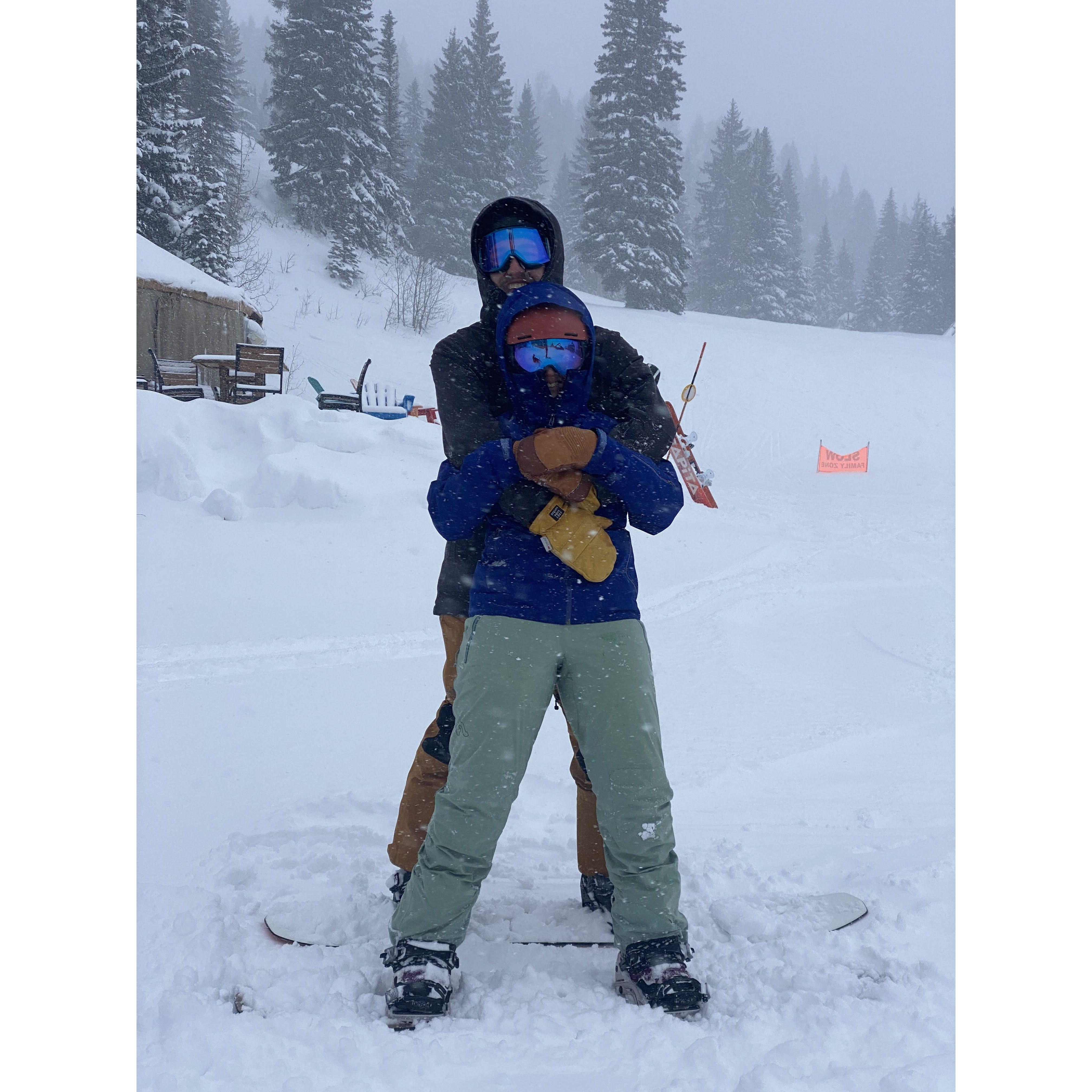 Snowy day during our Idaho ski trip