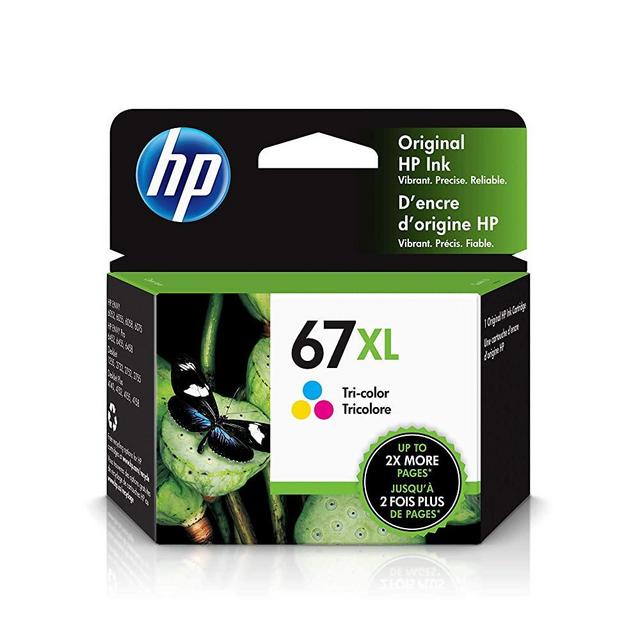 HP 67XL | Ink Cartridge | Works with HP ENVY 6000 Series, HP ENVY Pro 6400 Series, HP DeskJet 1255, 2700 Series, DeskJet Plus 4100 Series | Tri-color | 3YM58AN