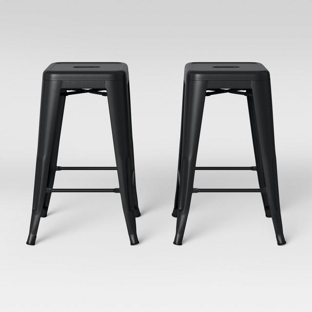 Set of 2 Carlisle Backless Counter Stool Matte Black - Threshold™