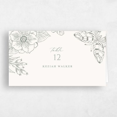 Green Wedding Place Card - Briallen