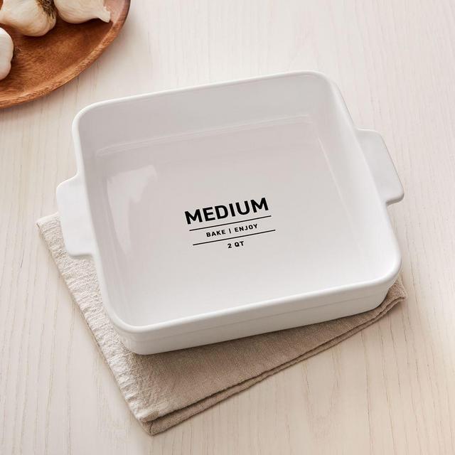 Utility Bakware, Small, Stoneware, White/Black, Each