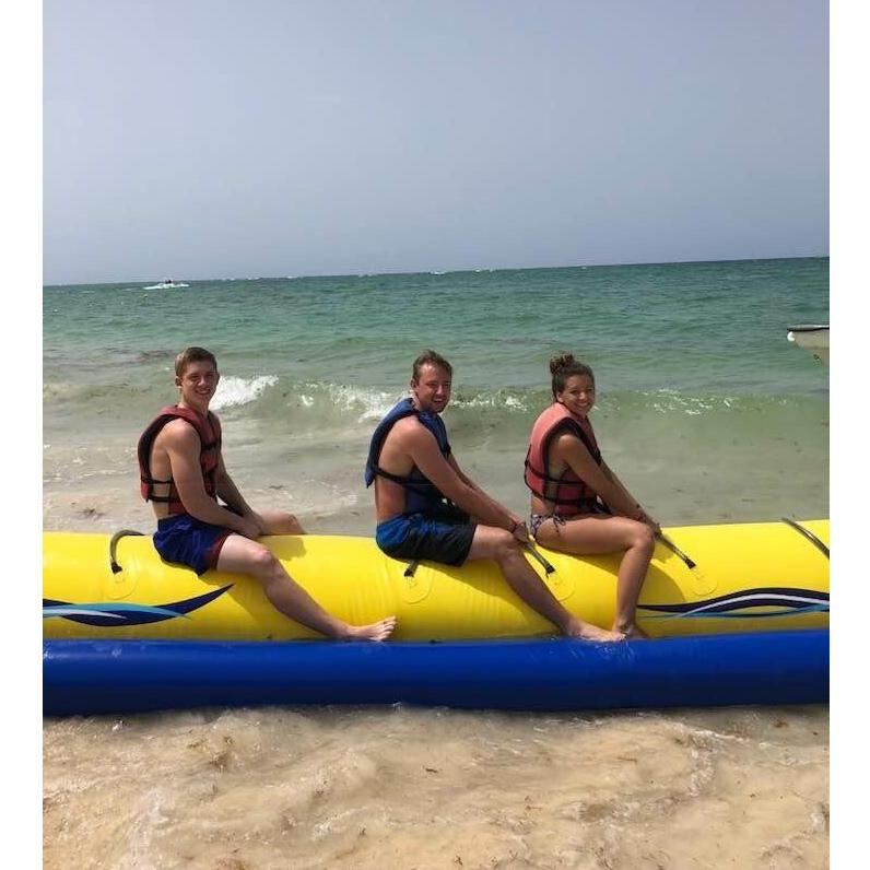 Banana Boat in Punta Cana with Landon!