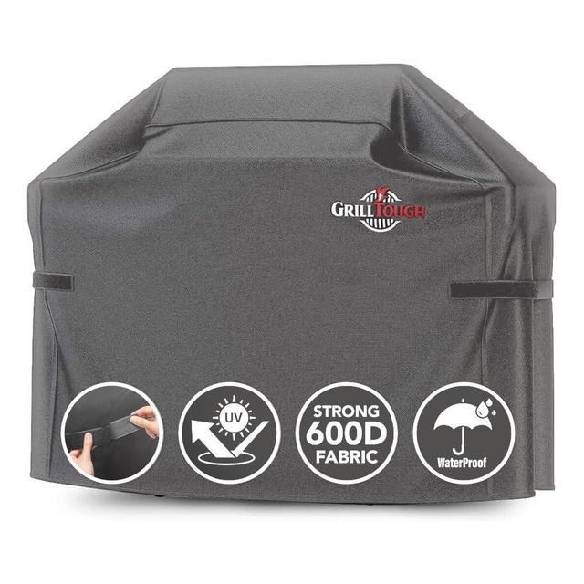 GrillTough Heavy Duty BBQ Grill Cover for Outdoor Grill, 52 Inch – Waterproof, Weather Resistant, UV & Fade Resistant with Adjustable Straps – Gas Grill Cover for Weber, Charbroil, etc. Charcoal