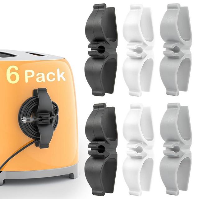 6 Pack Cord Organizer for Kitchen Appliances, Appliance Cord Organizer stick on, Small Kitchen Appliances Cord keeper, Adhesive Cord Holder, Cord Winder for Pressure Cooker, Stand Mixer, Coffee Maker…