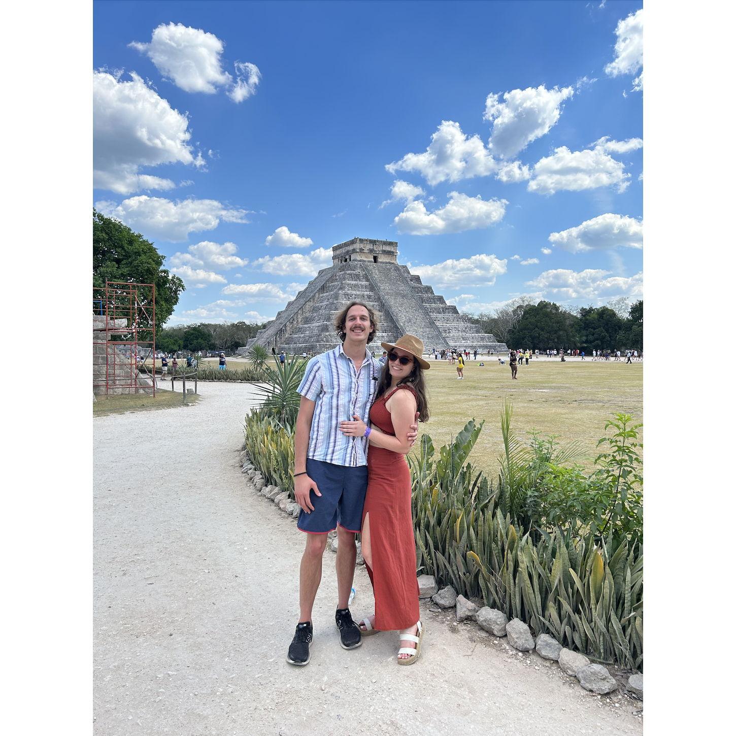 Spring 2023 on their first cruise together with friends! They sailed to Cozumel and Yucatán, where they saw one of the Seven Wonders of the World: Chichén Itzá!