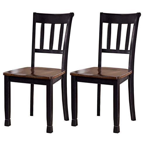 Ashley Furniture Signature Design - Owingsville Dining Room Side Chair - Latter Back - Set of 2 - Black-Brown