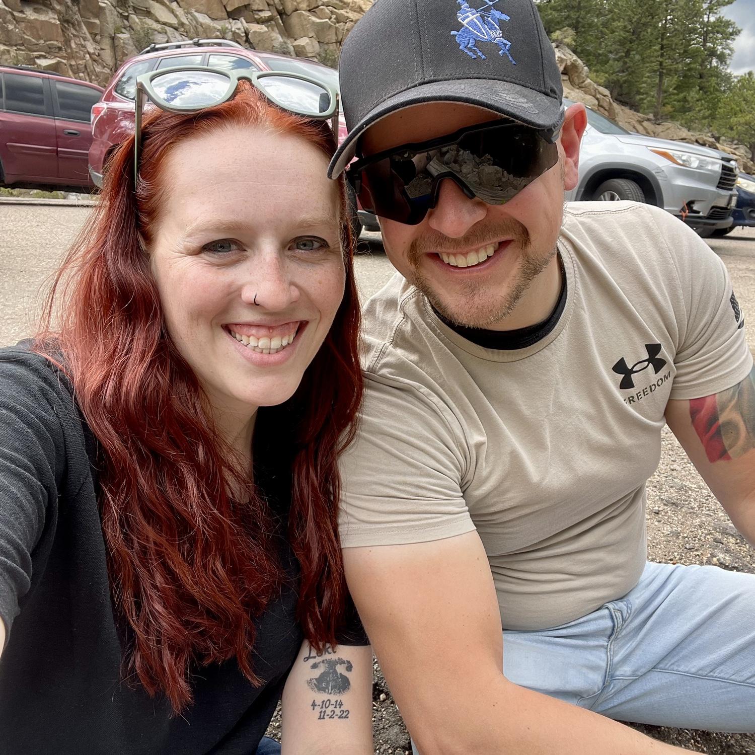 Quick selfie while feeding chipmunks in Estes Park