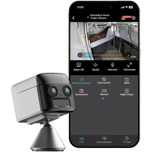 NomadEye Wireless Horse Trailer Camera | 4K Ultra HD, Magnetic Mount, 15H Battery, Night Vision, 2-Way Talk for Hitching Livestock Trailer, Gooseneck, RV, Camper, WiFi Connection, iOS&Android App