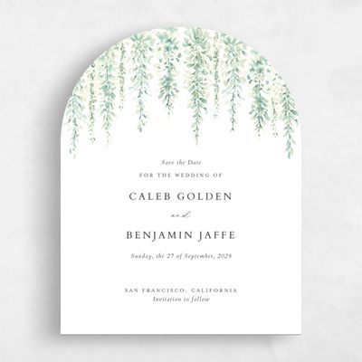 Green Arch Wedding Save the Date - Portree Portrait
