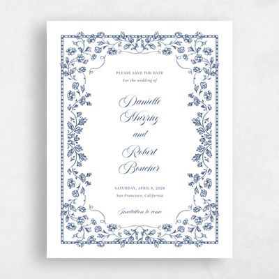 White Magnet Wedding Save the Date - Elysia Portrait