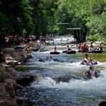 Tubing in Boulder Creek (Eben G. Fine Park)