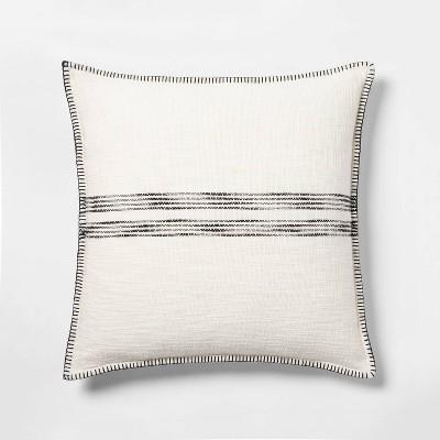 Oversize Square Woven Stripe Pillow Cream/Black - Threshold™