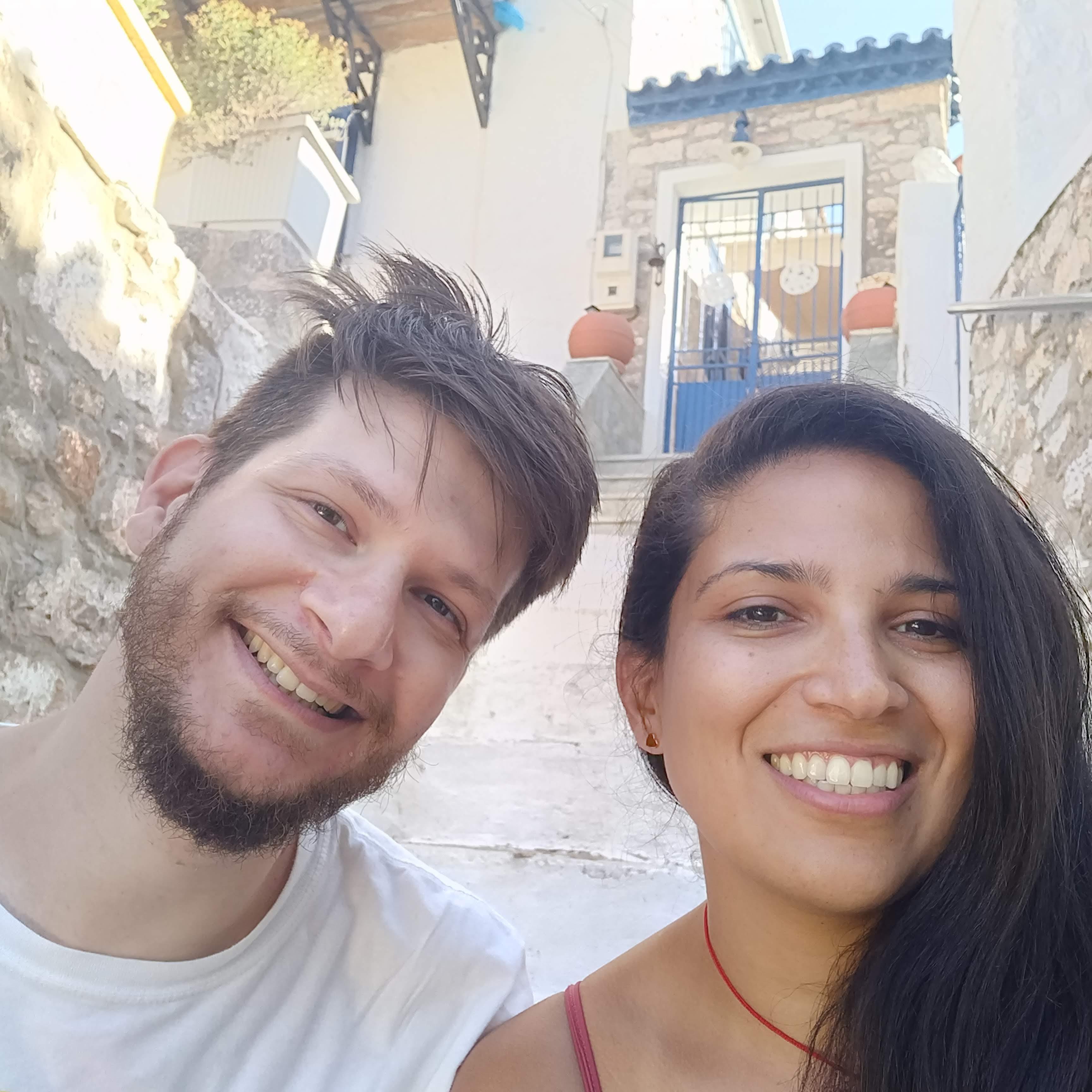 Nilvea LOVES posing in front of doors. Panos joined this time!