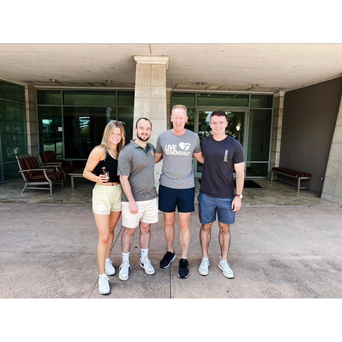 Texas, for Aissa's wedding, July 2022 (not a calf muscle contest, as you thought!)